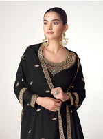 Thumbnail for Aastha Fashion Black Blooming Georgette Glamorous Festival Wear Suit
