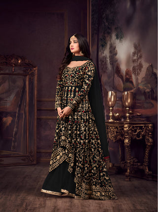 Aastha Fashion Black Heavy Net Glamorous Festival Wear Suit
