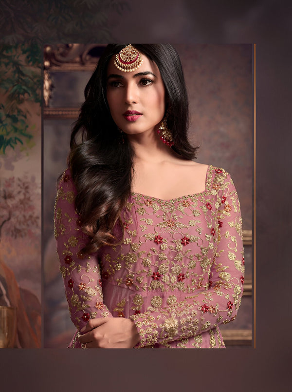 Aastha Fashion Pink Heavy Net Glamorous Festival Wear Suit