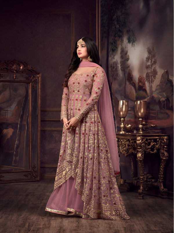 Aastha Fashion Pink Heavy Net Glamorous Festival Wear Suit