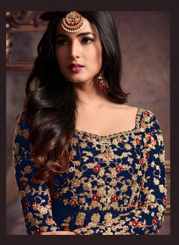 Aastha Fashion Blue Heavy Net Glamorous Festival Wear Suit