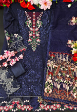 Thumbnail for Aastha Fashion Blue Fox Georgette Glamorous Festival Wear Suit