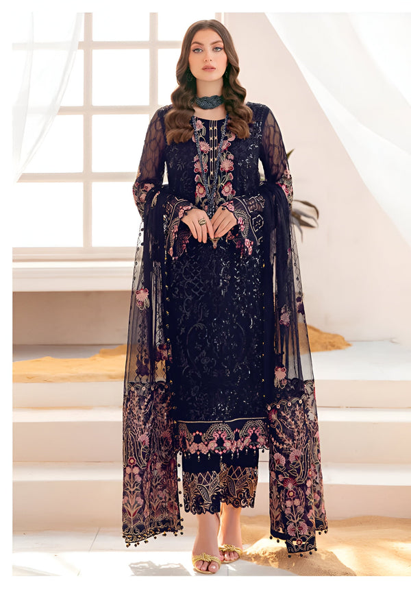 Aastha Fashion Blue Fox Georgette Glamorous Festival Wear Suit