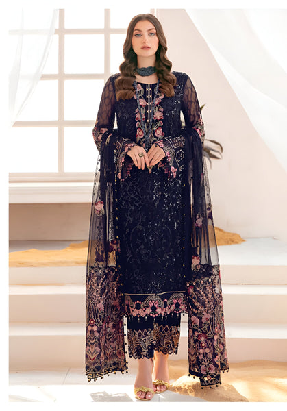 Aastha Fashion Blue Fox Georgette Glamorous Festival Wear Suit