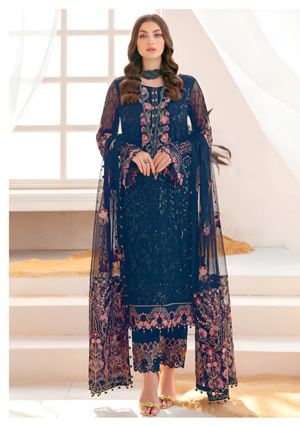 Aastha Fashion Teal Fox Georgette Glamorous Festival Wear Suit