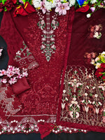 Thumbnail for Aastha Fashion Red Fox Georgette Glamorous Festival Wear Suit
