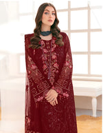 Thumbnail for Aastha Fashion Red Fox Georgette Glamorous Festival Wear Suit