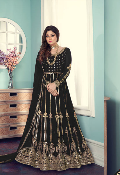Aastha Fashion Black Georgette Glamorous Festival Wear Suit