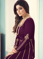 Thumbnail for Aastha Fashion Purple Georgette Glamorous Festival Wear Suit