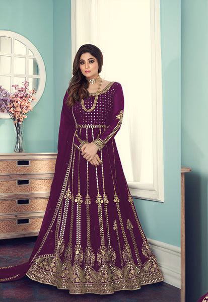 Aastha Fashion Purple Georgette Glamorous Festival Wear Suit