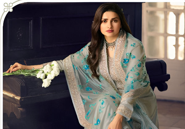 Aastha Fashion Grey Dola Silk Glamorous Festival Wear Suit