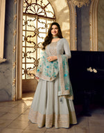 Thumbnail for Aastha Fashion Grey Dola Silk Glamorous Festival Wear Suit