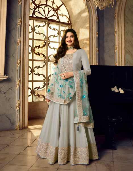 Aastha Fashion Grey Dola Silk Glamorous Festival Wear Suit