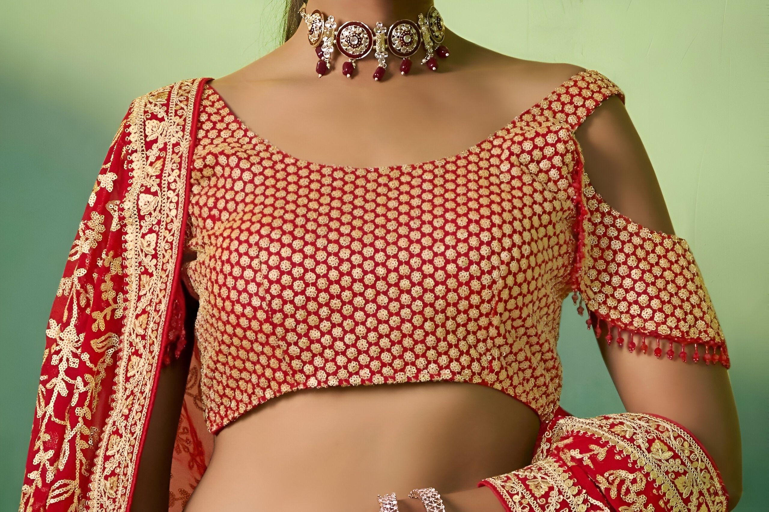 Aastha Fashion Red Georgette Embroidery, Sequence Glamorous Festival Lehenga Choli