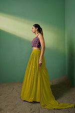 Thumbnail for Aastha Fashion Mahendi Georgette Embroidery, Sequence Glamorous Festival Lehenga Choli