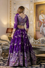 Thumbnail for Aastha Fashion Purple Blooming Georgette Embroidery, Sequence Glamorous Festival Lehenga Choli