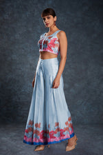 Thumbnail for Aastha Fashion Sky Blue Satin Heavy Designer Party Wear Co-Ord Set