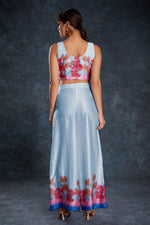 Thumbnail for Aastha Fashion Sky Blue Satin Heavy Designer Party Wear Co-Ord Set
