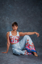 Thumbnail for Aastha Fashion Sky Blue Satin Heavy Designer Party Wear Co-Ord Set