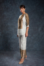 Thumbnail for Aastha Fashion White Linen Satin Heavy Designer Party Wear Co-Ord Set