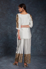Thumbnail for Aastha Fashion White Linen Satin Heavy Designer Party Wear Co-Ord Set