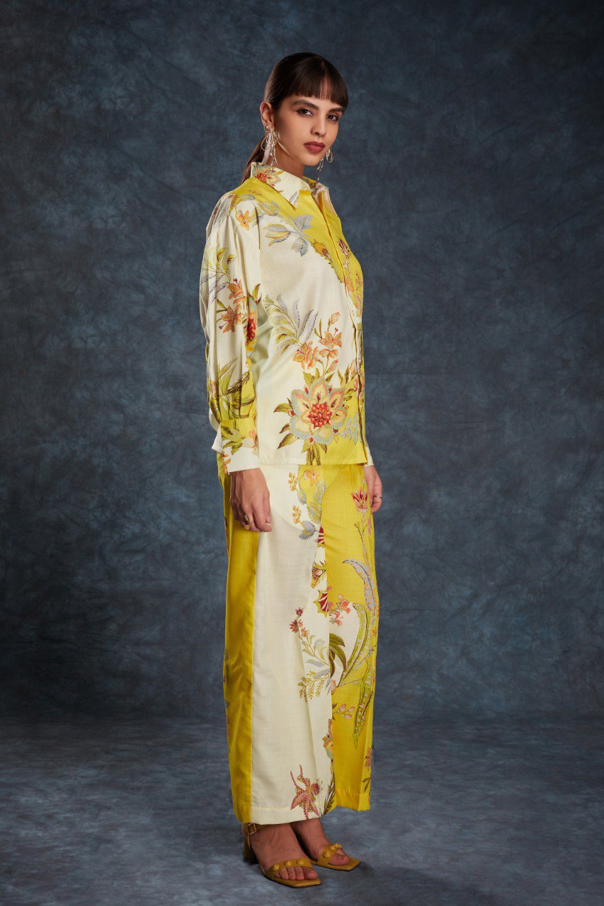 Aastha Fashion Yellow Linen Heavy Designer Party Wear Co-Ord Set
