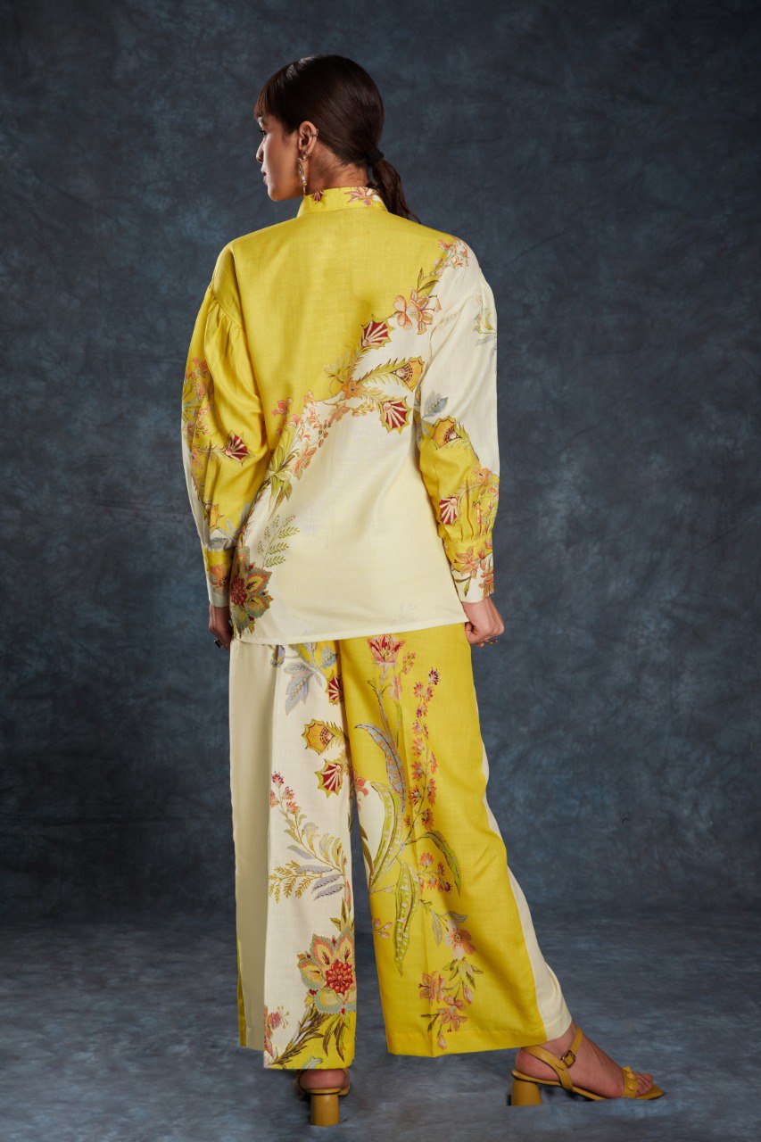 Aastha Fashion Yellow Linen Heavy Designer Party Wear Co-Ord Set