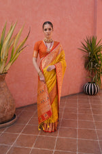Thumbnail for Aastha Fashion Yellow Soft Banarasi Silk Weaving Border And Rich Zari Woven Saree