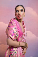 Thumbnail for Aastha Fashion Baby Pink Soft Banarasi Silk Combination Of Kanjivaram Weaving Texture Saree