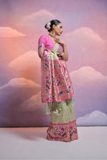 Thumbnail for Aastha Fashion Pista Pista Soft Banarasi Silk Combination Of Kanjivaram Weaving Texture Saree