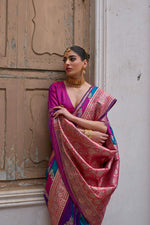 Thumbnail for Aastha Fashion Pink Soft Banarasi Silk Weaving Saree