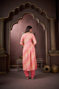 Thumbnail for NOZ2TOZ Women's Party Wear Digital Printed Afgani Style Kurta With Pant And Duppata Set - Peach - Distacart