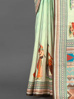 Thumbnail for NOZ2TOZ Women's Silk Blend Light Green Printed Designer Saree With Blouse Piece - Distacart
