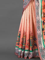 Thumbnail for NOZ2TOZ Women's Silk Blend Peach Printed Designer Saree With Blouse Piece - Distacart