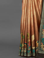 Thumbnail for NOZ2TOZ Women's Silk Blend Brown Printed Designer Saree With Blouse Piece - Distacart