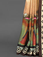 Thumbnail for NOZ2TOZ Women's Silk Blend Beige Printed Designer Saree With Blouse Piece - Distacart