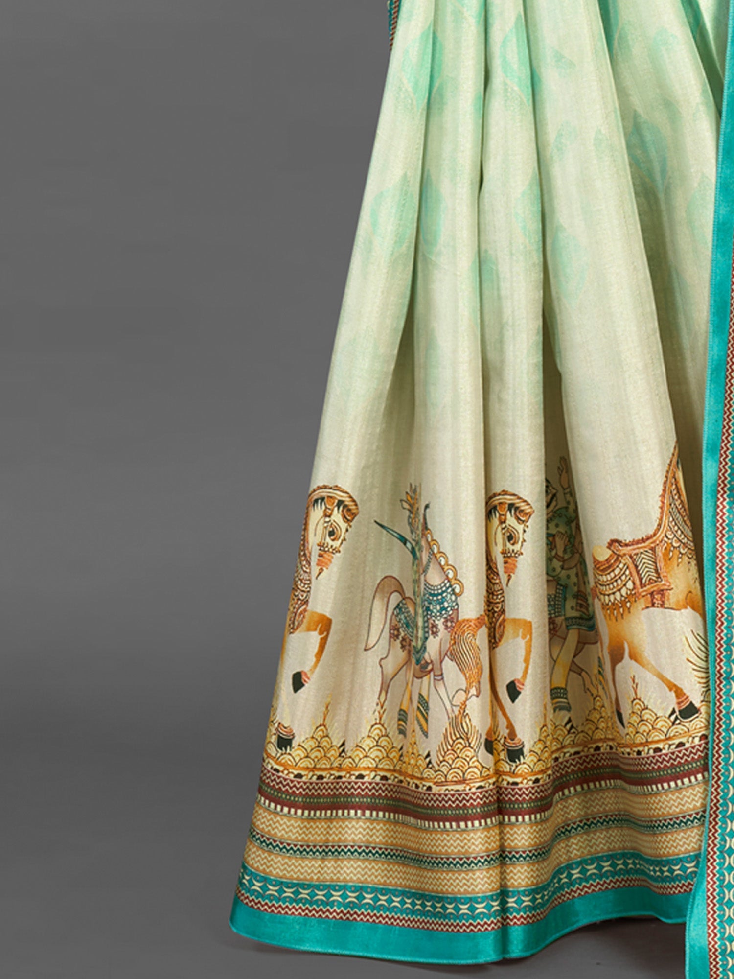 NOZ2TOZ Women's Silk Blend Beige Printed Designer Saree With Blouse Piece - Distacart