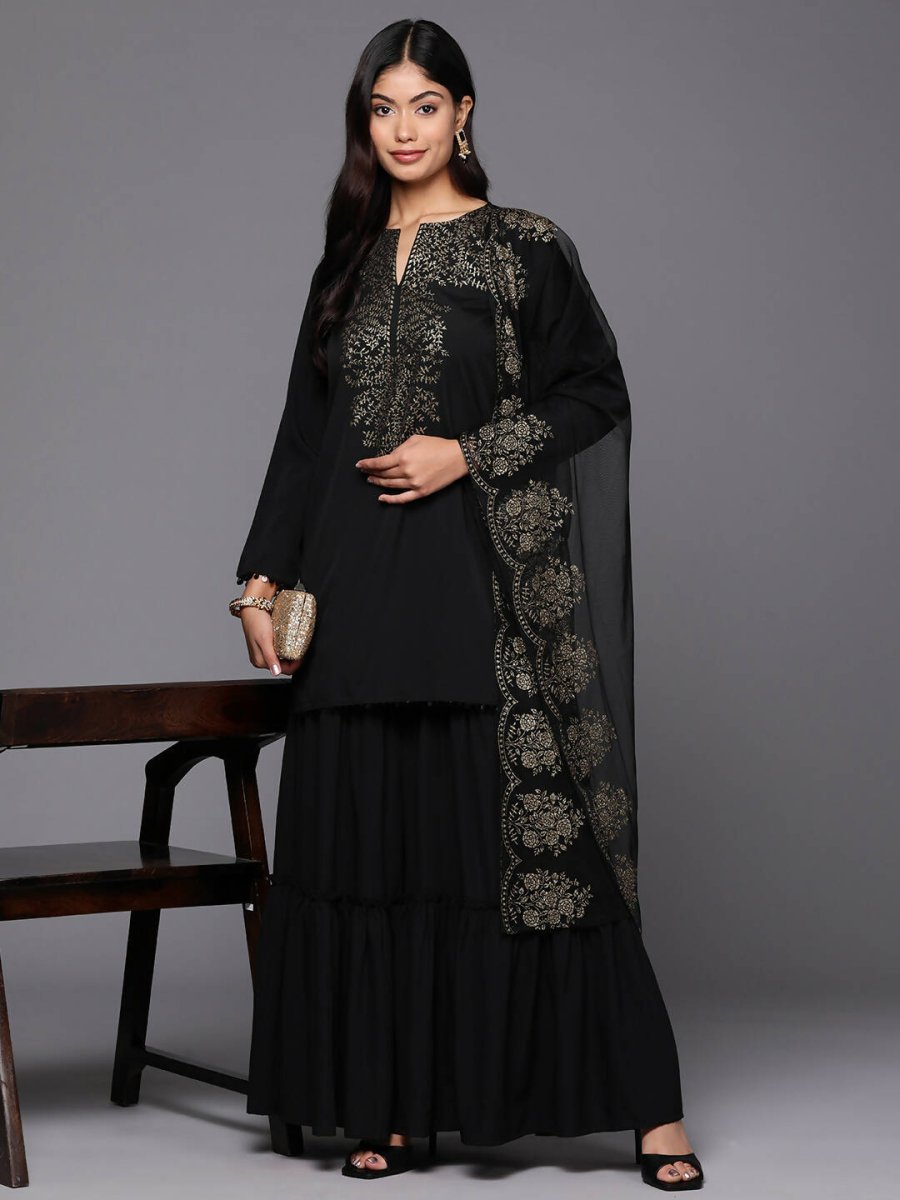 Ahalyaa Women's Traditional wear Kurta Set - Black - Distacart