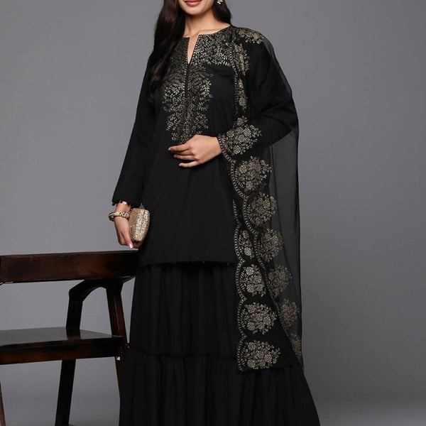 Ahalyaa Women's Traditional wear Kurta Set - Black - Distacart