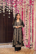 Thumbnail for Malishka Women's Black Muslin Printed Straight Kurta Pant With Dupatta - Distacart