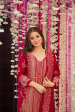 Thumbnail for Malishka Women's Maroon Muslin Printed Straight Kurta Pant With Dupatta - Distacart