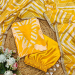 Thumbnail for Malishka Women's Yellow Sheer Floral Straight Kurta Pant With Dupatta - Distacart
