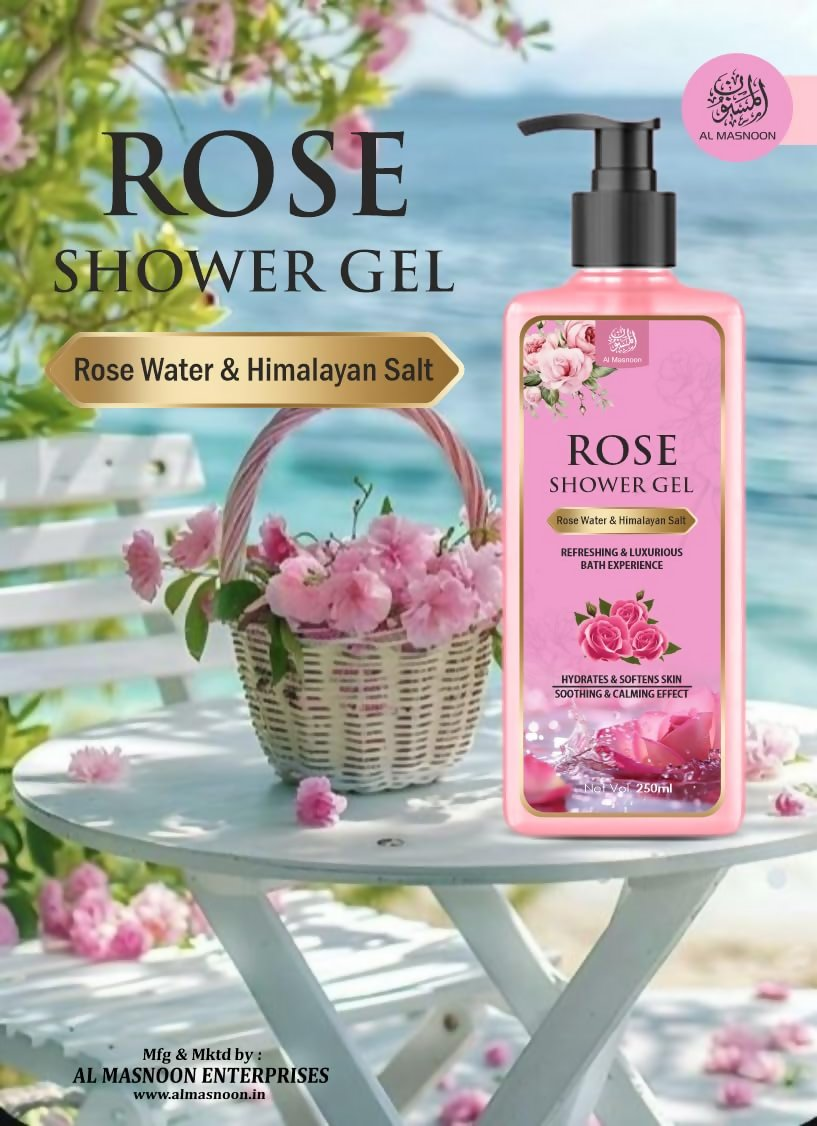 Al Masnoon Rose Shower Gel with Himalayan Pink Salt – Luxurious - Distacart