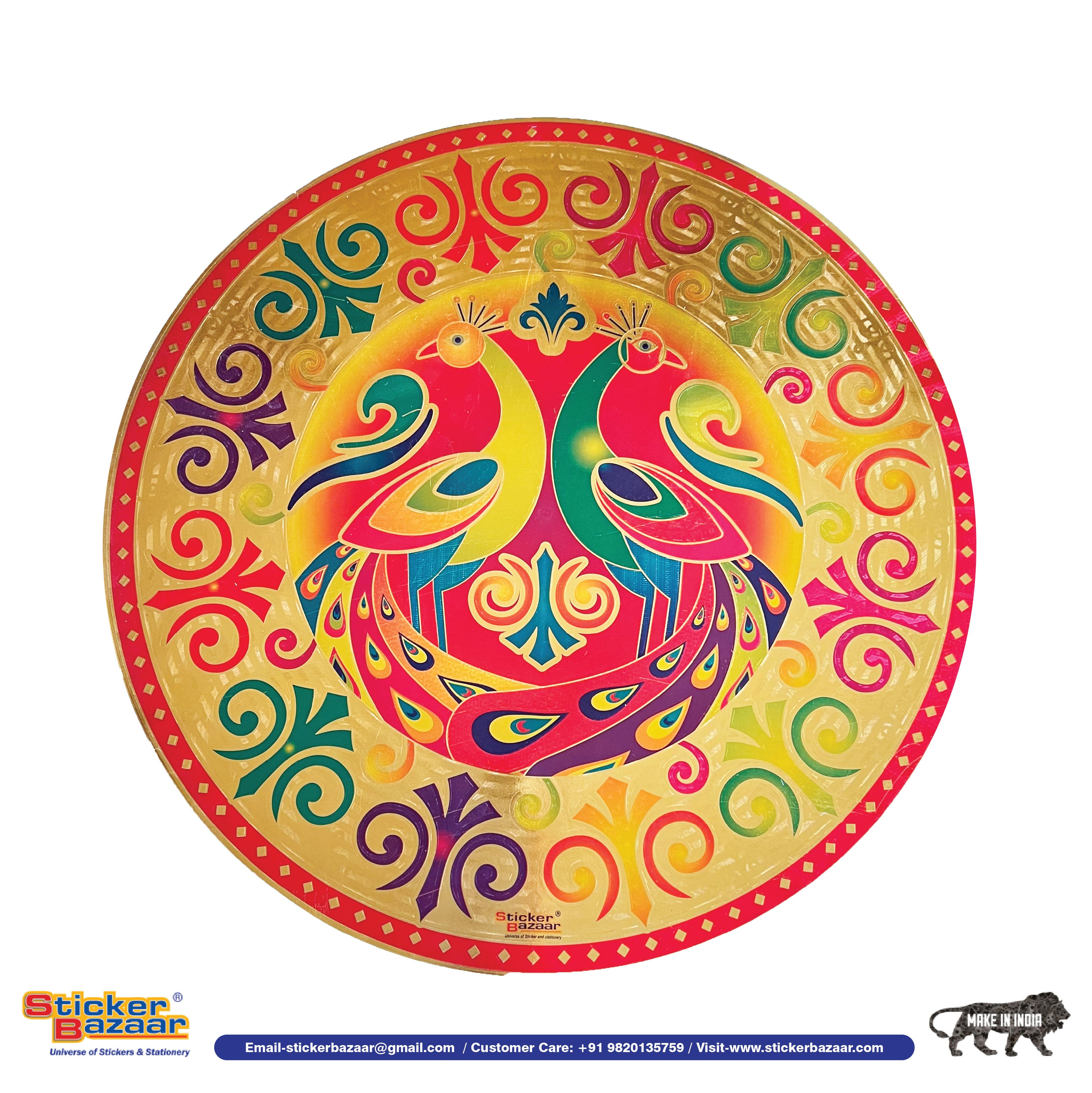 Stickerbazaar Micro Golden Embossing Rangoli Stickers - Distacart