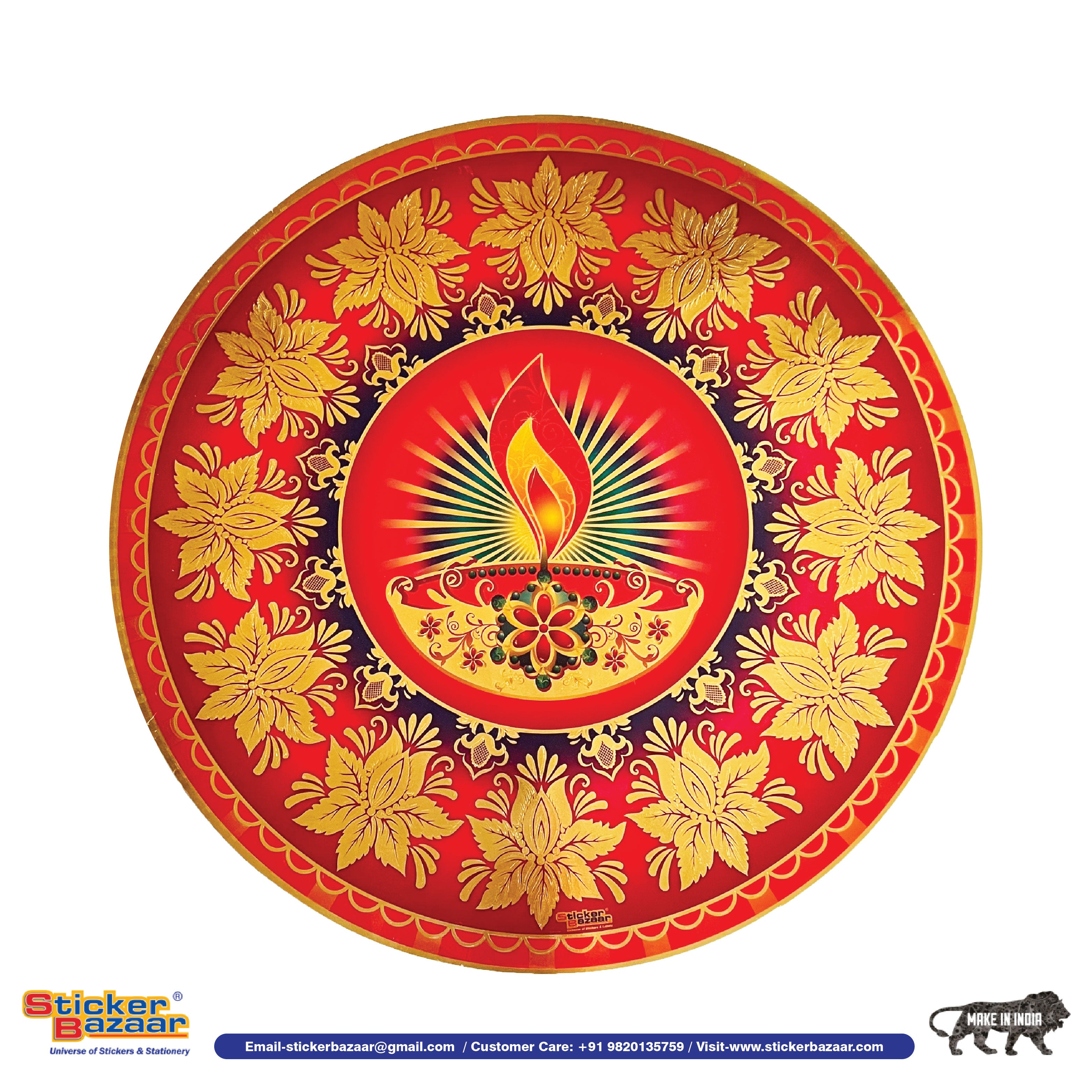 Stickerbazaar Micro Golden Embossing Rangoli Stickers - Distacart