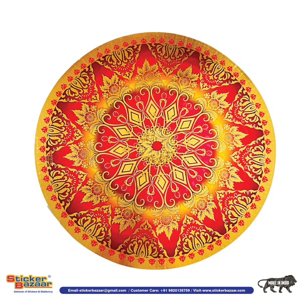 Stickerbazaar Micro Golden Embossing Rangoli Stickers - Distacart