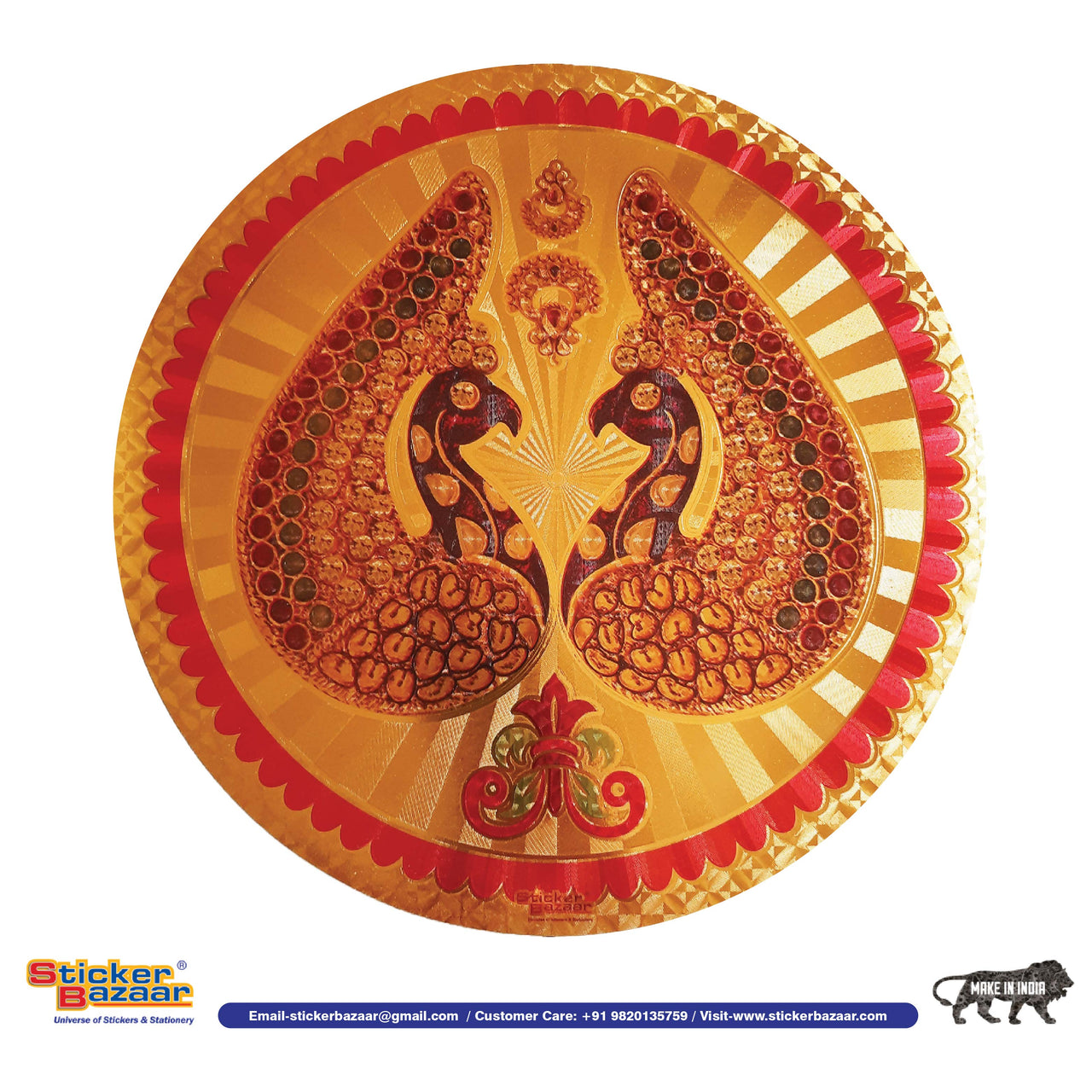 Stickerbazaar Micro Golden Embossing Rangoli Stickers