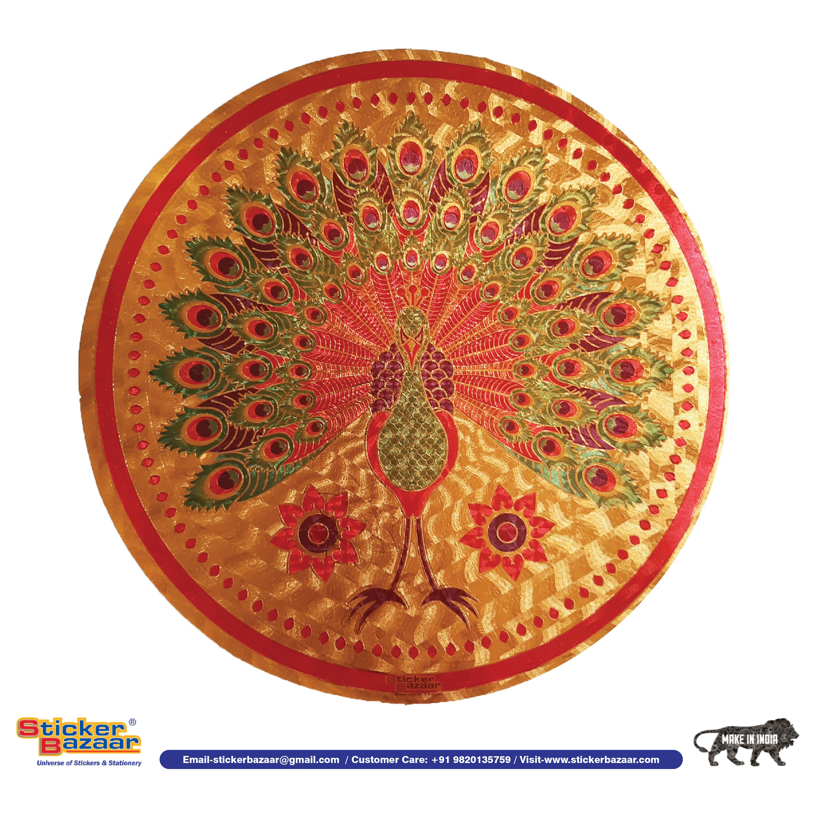 Stickerbazaar Micro Golden Embossing Rangoli Stickers - Distacart
