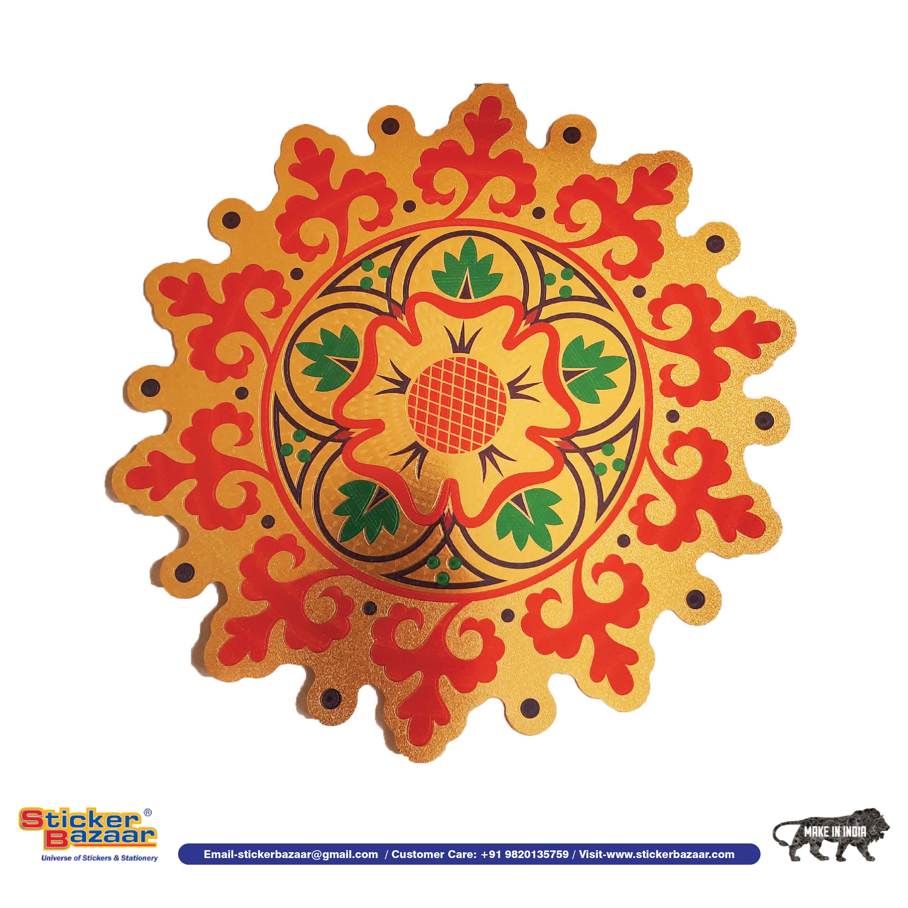 Stickerbazaar Micro Golden Embossing Rangoli Stickers - Distacart