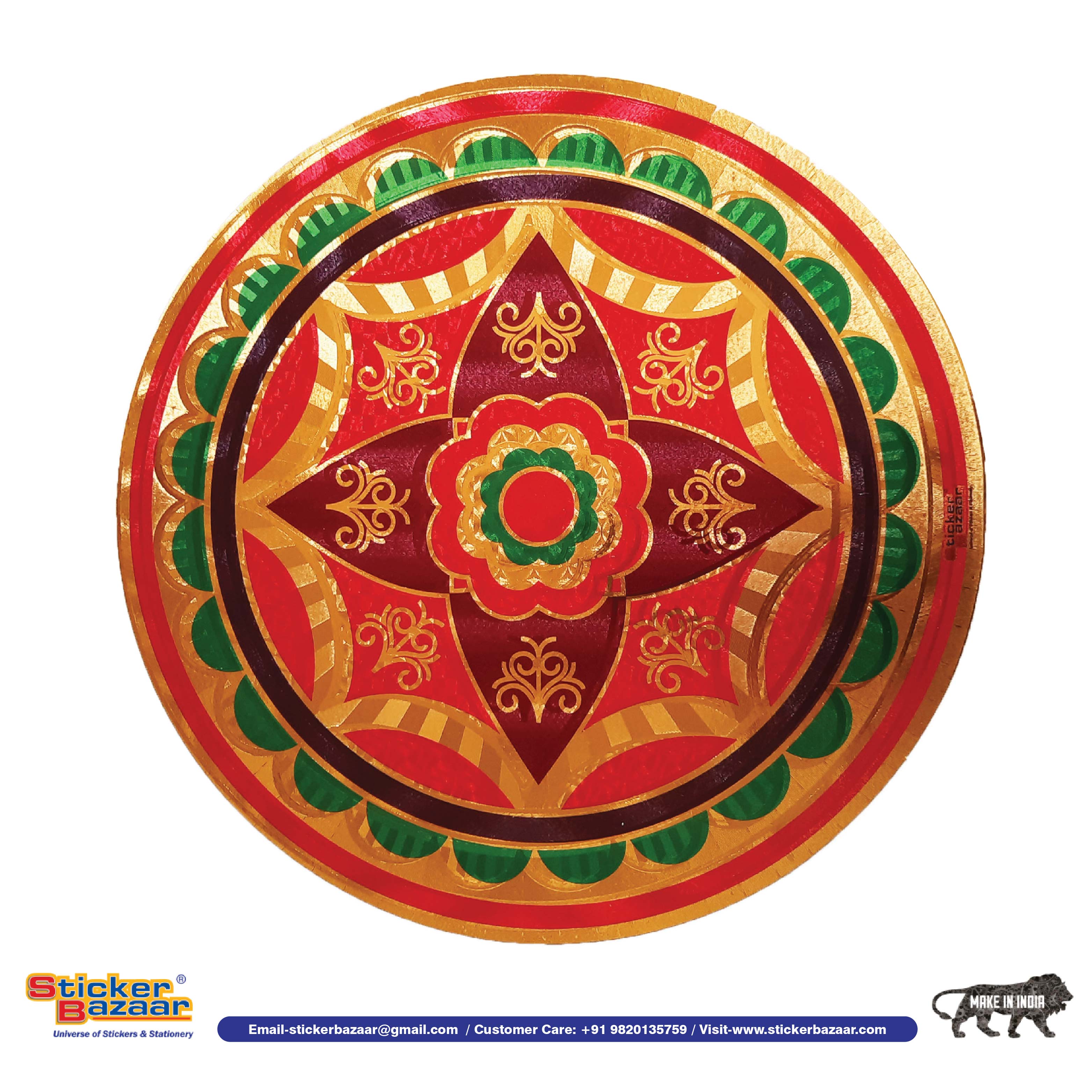 Stickerbazaar Micro Golden Embossing Rangoli Stickers - Distacart